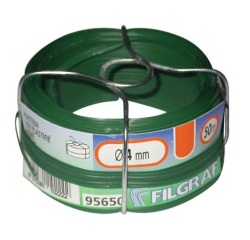 Fil attache plastifié vert - 50 m - D: 4 mm