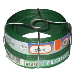 Fil d'attache plastifié vert Ø 4 mm - Bobine de 50 m