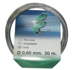 Fil d'acier inoxydable AISI 304 - ép.0.6 mm - L : 20 m - couronne
