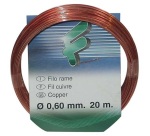 Fil de cuivre souple - ép.0.6 mm - L : 20 m - couronne