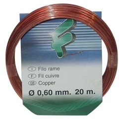 Fil de cuivre souple - ép.0.6 mm - L : 20 m - couronne