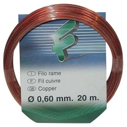 Fil de cuivre souple - ép.0.6 mm - L : 20 m - couronne