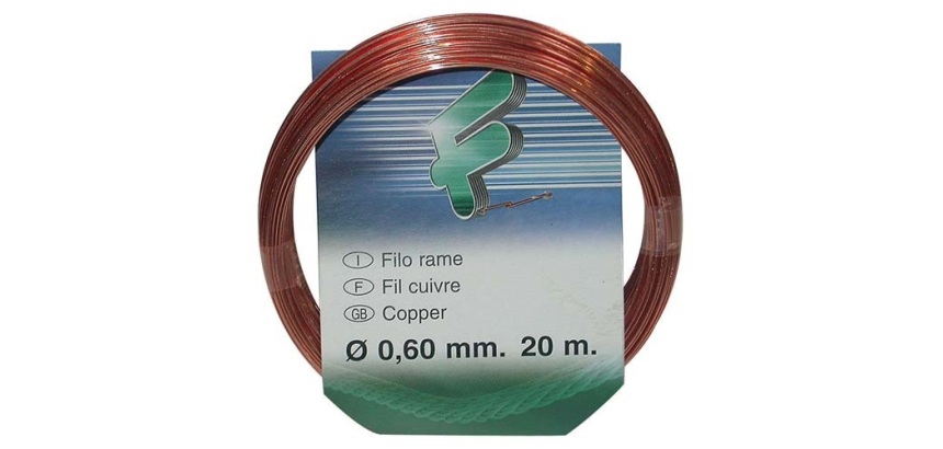 Fil de cuivre souple - ép.0.6 mm - L : 20 m - couronne
