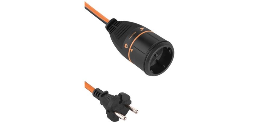 Prolongateur jardin 16A  Electralock 20 m 2x1.5 mm² orange /noir