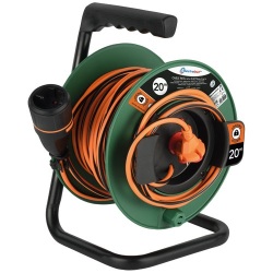 Enrouleur jardin 16A 250V - Electralock - L : 20 m - 2x1.5mm²  - orange /no