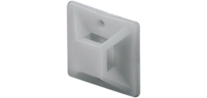 Embase autocollante - 30x30x8.7 mm - blanc