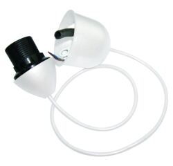 Douille de lampe suspendus - E27 - L : 60 cm  blanc