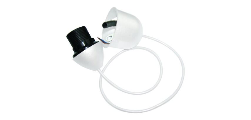 Douille de lampe suspendus - E27 - L : 60 cm  blanc