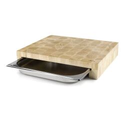 Planche à découper 41.5 x 34 x 7 cm avec bac inox
