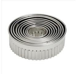 Découpoir rond cannelé de 9 emporte pièces Inox
