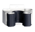 Crochet / porte balai - adhésif + vis - lot de 2 - blanc