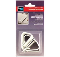 Pince nappe - plastique - blanc - lot de 4