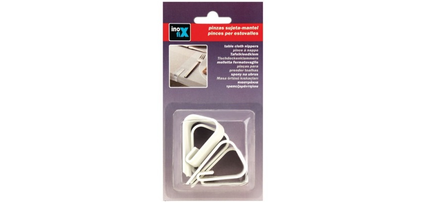 Pince nappe - plastique - blanc - lot de 4