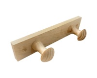 Porte-manteau - en bois - pin naturel - 2 têtes