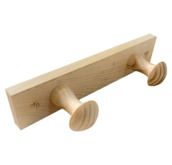 Porte-manteau - en bois - pin naturel - 2 têtes