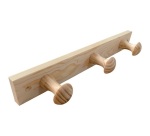 Porte-manteau - en bois - pin naturel - 3 têtes