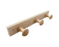 Porte-manteau - en bois - pin naturel - 3 têtes