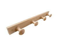 Porte-manteau - en bois - pin naturel - 4 têtes