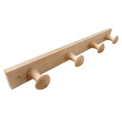 Porte-manteau - en bois - pin naturel - 4 têtes