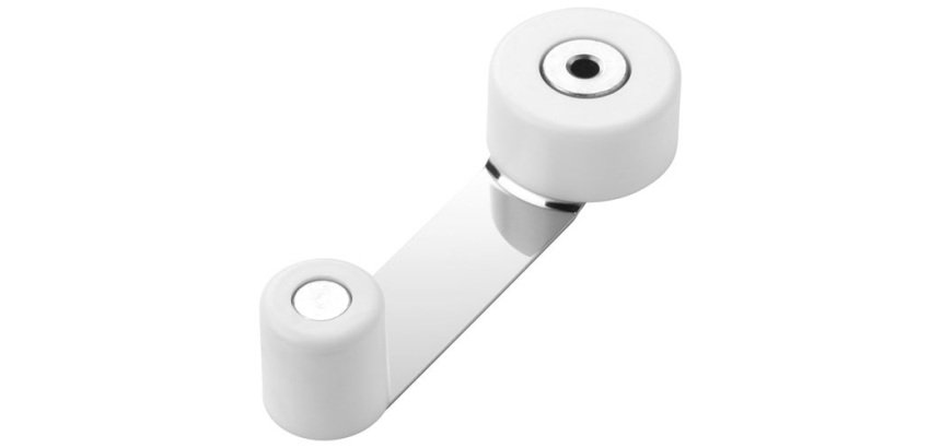 Butée de porte / arrêt tournant - fer - blanc - 101 x 34 x 24 mm