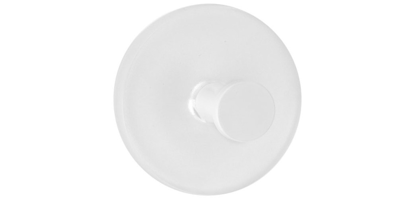Crochet adhésif - rond - blanc - 38 x 22 mm -lot de 2