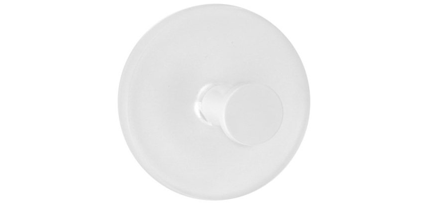 Crochet adhésif - rond - blanc - 38 x 22 mm -lot de 2