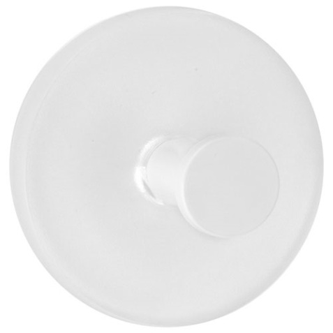 Crochet adhésif - rond - blanc - 38 x 22 mm -lot de 2
