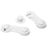 Loquet adhésif - verrou sécurité enfant - 17 x 246 x 57 mm - blanc - lot de