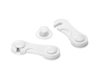 Loquet adhésif - verrou sécurité enfant - 17 x 246 x 57 mm - blanc - lot de
