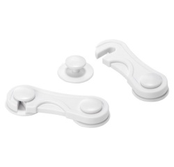 Loquet adhésif - verrou sécurité enfant - 17 x 246 x 57 mm - blanc - lot de