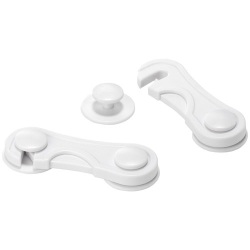 Loquet adhésif - verrou sécurité enfant - 17 x 246 x 57 mm - blanc - lot de