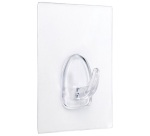 Crochet adhérent réutilisable - transparent - 80 x 62 mm