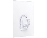 Crochet adhérent réutilisable - transparent - 80 x 62 mm