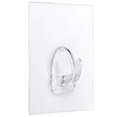 Crochet adhérent réutilisable - transparent - 80 x 62 mm