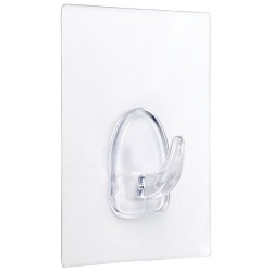Crochet adhérent réutilisable - transparent - 80 x 62 mm