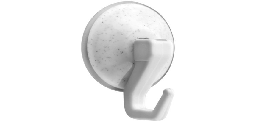 Crochet à ventouse articulé - blanc - 42 mm - lot de 2