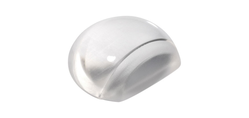 Butée de porte adhésive flexible - semi-sphere - 5 x 4,3 cm - transparent