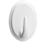 Crochet adhésif - ovale - blanc - 43 x 32 x 21 mm - lot de 2