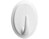 Crochet adhésif - ovale - blanc - 43 x 32 x 21 mm - lot de 2