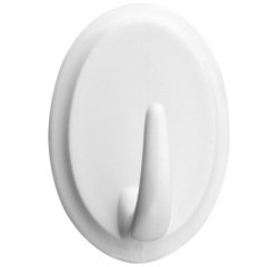 Crochet adhésif - ovale - blanc - 43 x 32 x 21 mm - lot de 2