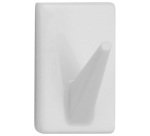 Crochet adhésif - rectangle - blanc -  30 x 18 x 18 mm - lot de 4