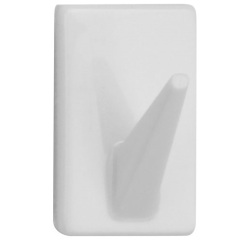 Crochet adhésif - rectangle - blanc -  30 x 18 x 18 mm - lot de 4