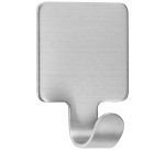 Crochet adhésif - carré - métal brossé