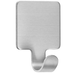 Crochet adhésif - carré - métal brossé