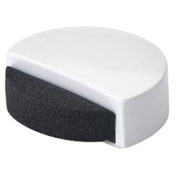 Butée de porte adhésive silencieuse - chrome - blanc
