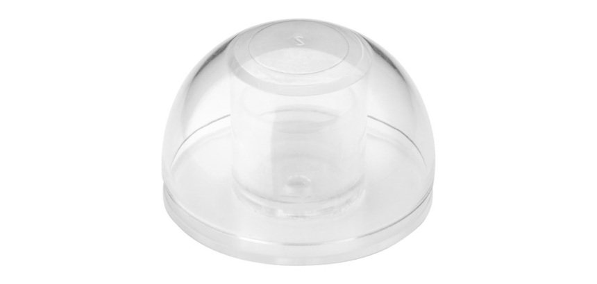 Butée de porte adhésive flexible - semi-sphere - transparent - 4 x 2,7 cm -