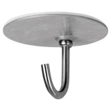 Crochet adhésif - rond - inox