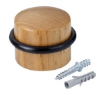 Butée de porte à vis + joint torique - chêne - 4 x 2,5 cm vis/cheville four