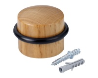Butée de porte à vis + joint torique - chêne - 4 x 2,5 cm vis/cheville four