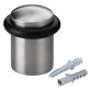 Butée de porte à vis + joint torique - inox -3 x 2,7 cm - vis/cheville four